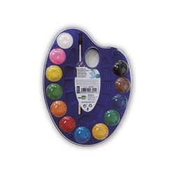 Acuarela Liderpapel 12 colores con paleta de plastico