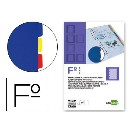 Separadors de plàstic 10sep. Foli 10u.