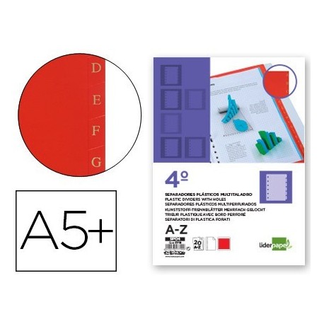 Separadors de plàstic alfabètics AZ 4t color