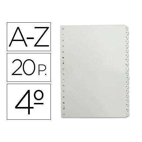 Separadors de plàstic alfabètics AZ 4t