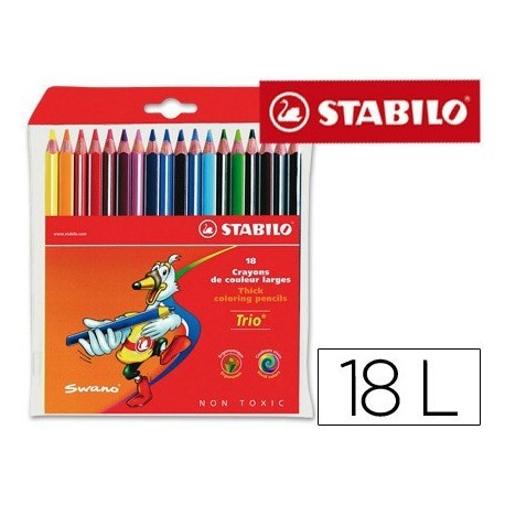 Llapis de colors Stabilo Trio Thick 18u.
