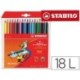Llapis de colors Stabilo Trio Thick 18u.