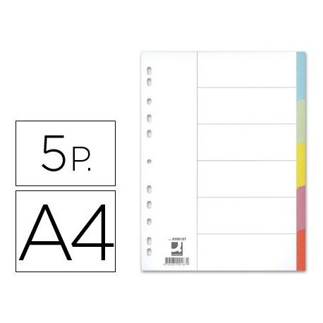 Separadors de cartolina 5sep. A4 multitaladre