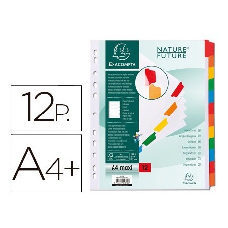 Separadors pestanyes 12 pos. A4+