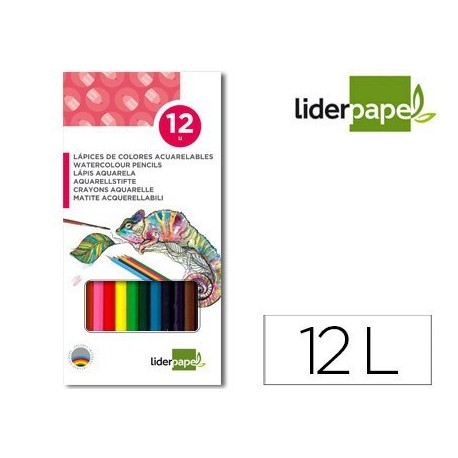 Llapis de colors aquarel·lables Liderpapel 12u.