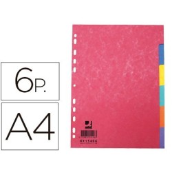 Separadors de cartolina brillant 6sep. A4 multitaladre