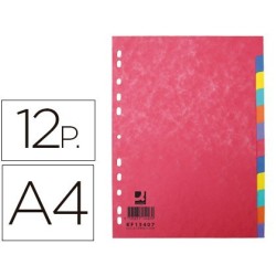 Separadors de cartolina brillant 12sep. A4 multitaladre